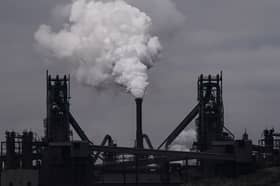 Blast furnaces in operation at the British Steel manufacturing site in Scunthorpe, North Lincolnshire