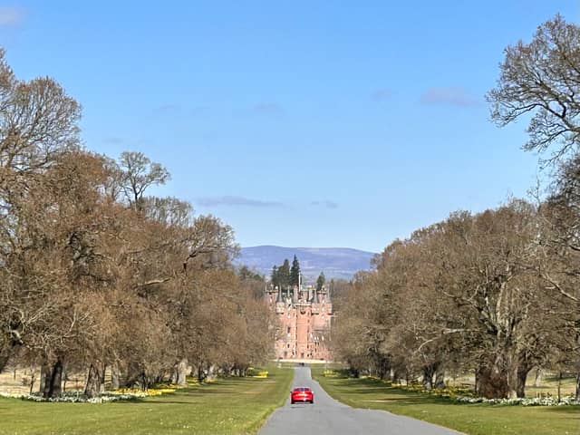 A mile-long drive leads to Glamis Castle in Angus, the ancestral seat to the Earls of Strathmore and Kinghorne and their Lyon predecessors since the 14th Century. PIC: Contributed.
