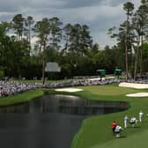 The hole location at the 16th for the final round of the 89th Masters marked a milestone occasion