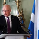 John Swinney during a press conference in Bute House