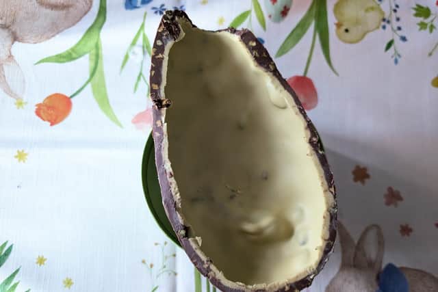 Inside the M&S pistachio Easter egg