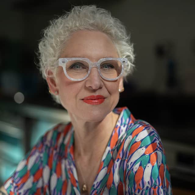 Anna Campbell-Jones in the kitchen of her Glasgow flat, the room she describes as the heart of the home.