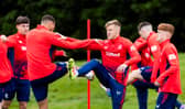 Rangers train in Glasgow ahead of facing Athletic Bilbao in the Europa League.