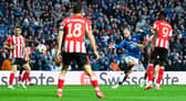 Rangers' Vaclav Cerny takes a shot during the match against Bilbao last week.