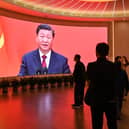 China's President Xi Jinping looms large over visitors to the Museum of the First National Congress of the Chinese Communist Party in Shanghai (Picture: Hector Retamal)