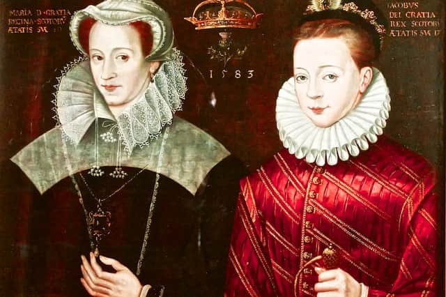 Double Portrait of Mary, Queen of Scots and James VI, 1580s. James VI is said to have had no memory of his mother, who he last saw when he was just 10-months old. PIC:  Collection at Blair Castle, Perthshire.
