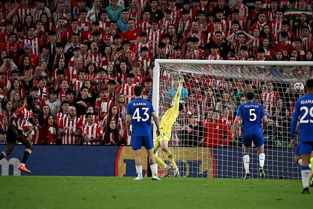 Nico Williams ends Rangers' dreams of Europa League success by heading home the second goal in their 2-0 defeat to Athletic Bilbao.