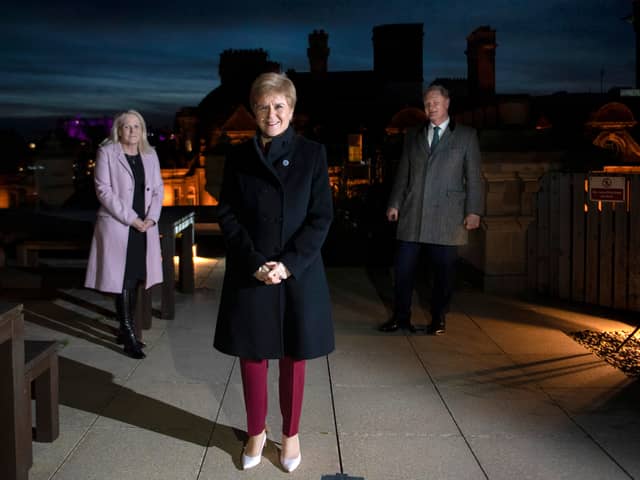 Nicola Sturgeon at the launch of the Scottish National Investment Bank in November 2020 (Picture: Andy Buchanan/WPA pool)