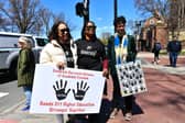 Demonstrators protest against Donald Trump's attacks on Harvard University in Cambridge, Massachusetts (Picture: Joseph Prezioso)