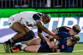 Jack Brown was denied a try right at the end.