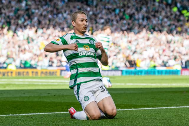 Daizen Maeda will look to fire Celtic to another Scottish Premiership title against Dundee United at Tannadice this weekend.