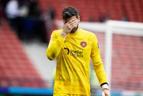 Hearts goalkeeper Craig Gordon comes off dejected after the 2-1 defeat by Aberdeen.