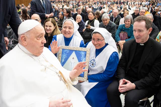 Father Gerard Maguiness meets Pope Francis in February