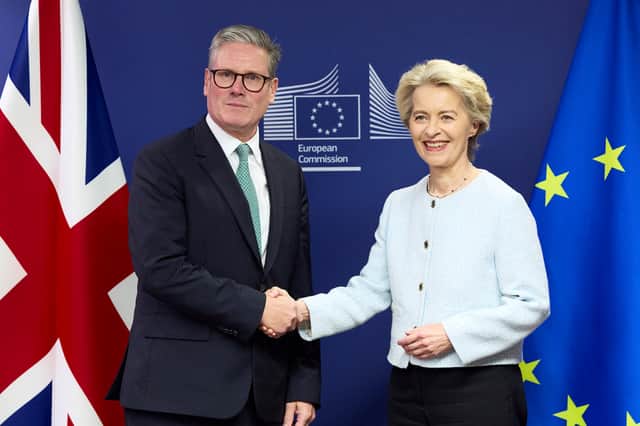 Keir Starmer, seen with European Commission president Ursula von der Leyen, is getting ready to row back on Brexit, claims Brian Monteith (Picture: Benjamin Cremel)