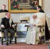 Former Moderator Derek Browning with Pope Francis, a man of courage, a man of humour, a man of God, whose last public words were to wish the world a Happy Easter