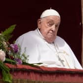 Pope Francis appears on the central lodge of St. Peter's Basilica yesterday (April 20) to bestow the Urbi et Orbi (Latin for to the city and the world) blessing at the end of the Easter mass.