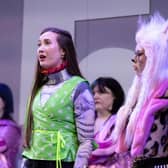 Yana Harris as Frankie and Amy Rodger as Cat Head in Frankie Stein