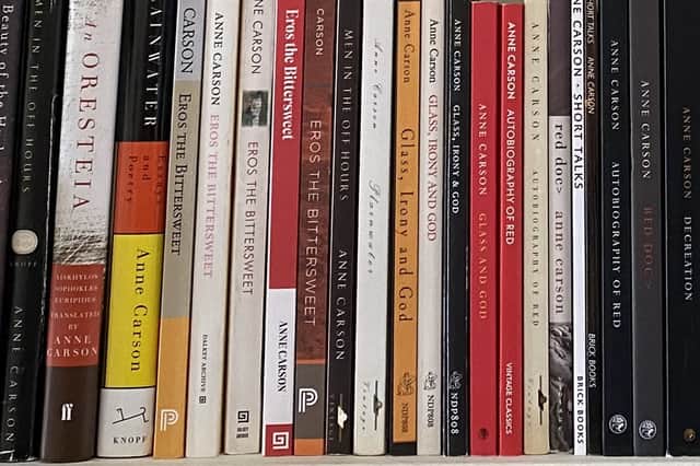 Kate Oneal's collection of the writings of Anne Carson is also shortlisted.