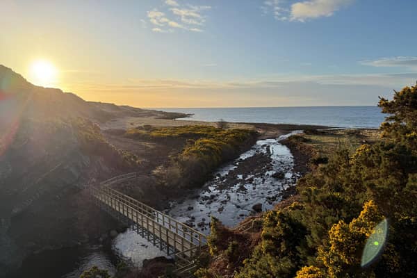 The brand new bridge over the Loth Burn on the John o' Groats Trail 