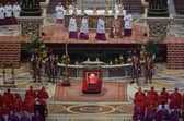 The body of Pope Francis lies inside St. Peter's Basilica at the Vatican. Picture: AP Photo/Andrew Medichini