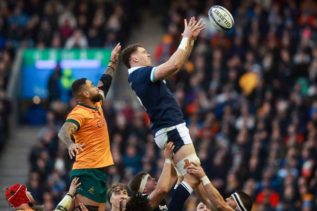 Alex Craig playing for Scotland in the win over Australia in November 2024.