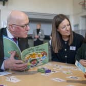 John Swinney reads a book called 'How to Make a Story' during a visit to Edinburgh's Wardie Primary School (Picture: Jane Barlow)