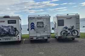 There have been concerns over the spacing between caravans and motorhomes in the council car parks 