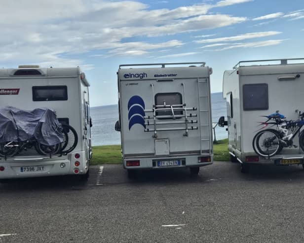 There have been concerns over the spacing between caravans and motorhomes in the council car parks 