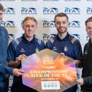 From left: PFA Scotland Player of the Year nominees for the SPFL Championship - Robbie Muirhead (Livingston), Calvin Miller (Falkirk), Brad Spencer (Falkirk) and Jay Henderson (Ayr United). 