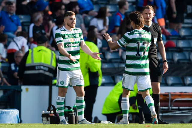 Jota and James Forrest during the Portuguese winger's first spell at the club.