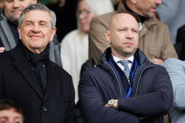 US Health tycoon and prospective Rangers investor Andrew Cavenagh (left) and Gretar Steinsson during the recent Old Firm match at Celtic Park.  (Photo by Alan Harvey / SNS Group)