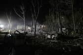 The aftermath of a 'massive' Russian missile strike on a residential area of Ukrainian capital Kyiv