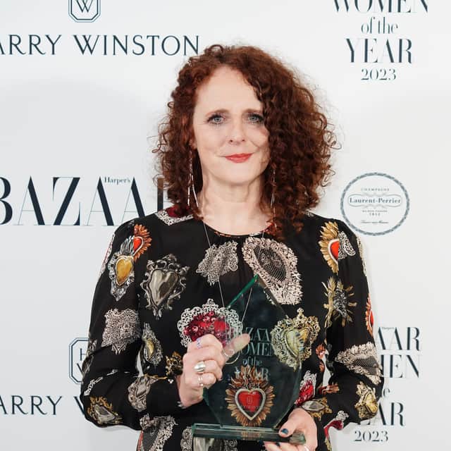 Maggie O'Farrell winning the Writer of the Year Award at the Harper's Bazaar Women of the Year 2023 awards in London.
