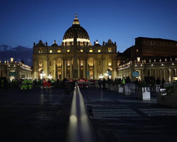 St Peter's Basilica of the Vatican at dusk on Friday