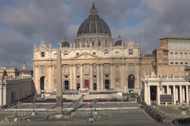 Mourners in a queue to enter St Peter's Basilica in the Vatican City, to view Pope Francis's open coffin as preparations are being made for the funeral of the 88-year-old's Pontiff on Saturday following his death on Easter Monday