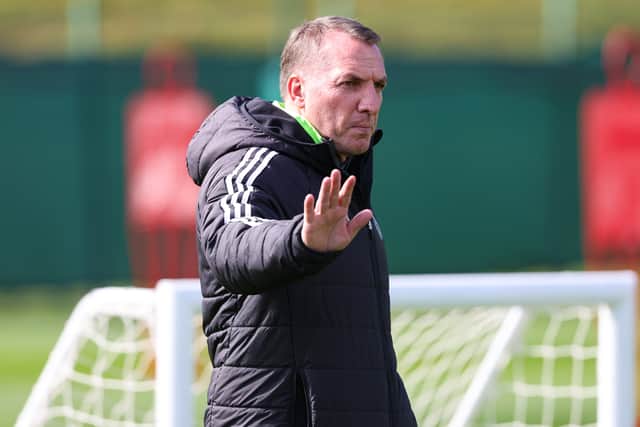 Celtic manager Brendan Rodgers during a training session at Lennoxtown this week. (Photo by Craig Williamson / SNS Group)