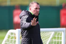 Celtic manager Brendan Rodgers during a training session at Lennoxtown this week. (Photo by Craig Williamson / SNS Group)