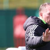 Celtic manager Brendan Rodgers during a training session at Lennoxtown this week. (Photo by Craig Williamson / SNS Group)