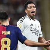 Real Madrid's Jude Bellingham and Barcelona's Pedri will square off in the Copa del Rey final on Saturday. (Photo by FADEL SENNA/AFP via Getty Images)