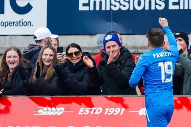 Peterhead's Peter Pawlett celebrates after scoring to make it 1-0 against East Fife. It turned out to be the winner. 