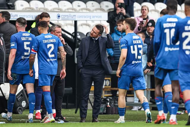 Interim head coach Barry Ferguson scratches his head at full time after Rangers' draw with St Mirren.