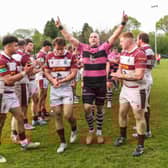  The Ayr squad receive a guard of honour from Watsonians after beating the Edinburgh team in the Arnold Clark Premiership final at Millbrae.