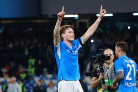 Scott McTominay celebrates after scoring his second goal for Napoli in the 2-0 win over Torino. (Photo by Francesco Pecoraro/Getty Images)