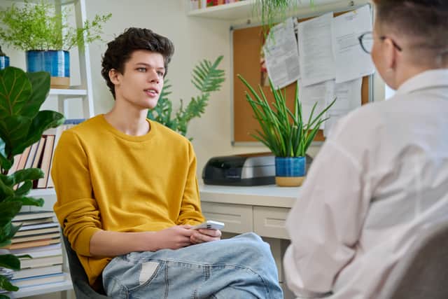 A teenager at a counselling session