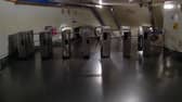 A metro station in Madrid in darkness.