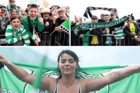 Here are 22 of the best photos of Celtic fans celebrating the team's Scottish Premiership title victory. Cr: PA/SNS Group.