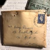 The letter written by Ella Ranson to her husband George, a merchant seaman, during World War Two. It lay behind a fireplace in their home in Inberbervie for more than 70 years and has recently been discovered. 