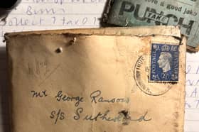 The letter written by Ella Ranson to her husband George, a merchant seaman, during World War Two. It lay behind a fireplace in their home in Inberbervie for more than 70 years and has recently been discovered. 