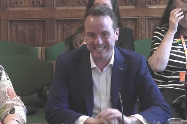 Comedian Matt Forde giving evidence about the state of play in live comedy, before the Culture, Media and Sport Committee in the House of Commons, London.