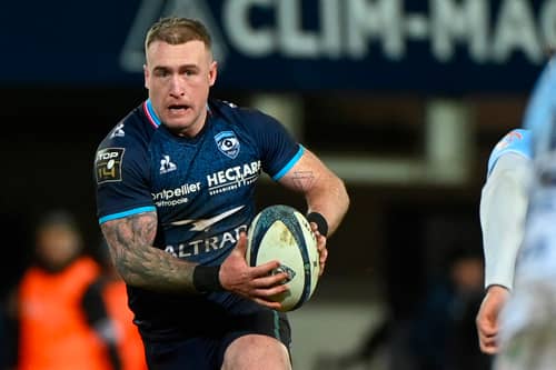 Stuart Hogg in action for Montpellier in the French Top 14. (Photo by SYLVAIN THOMAS/AFP via Getty Images)